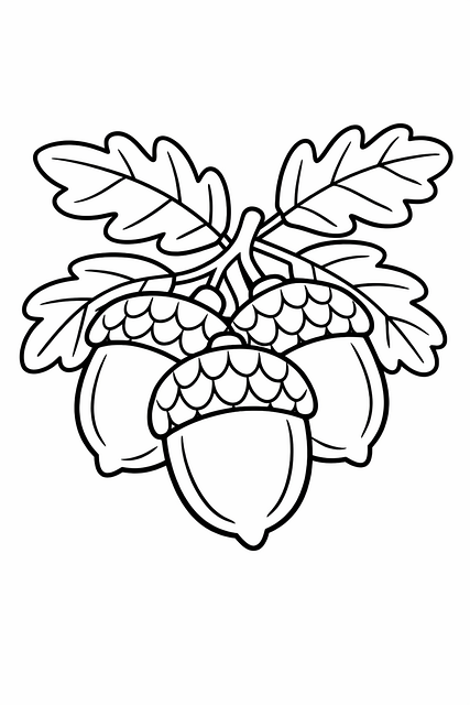 Free Acorn Leaves illustration and picture