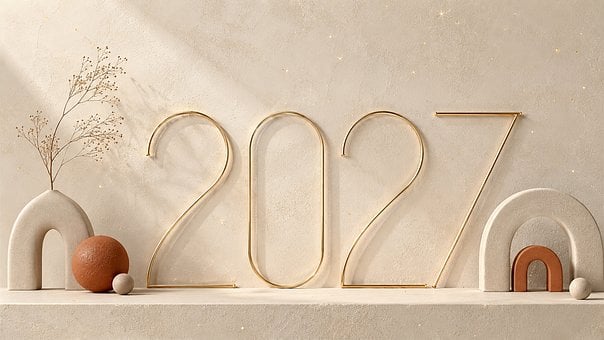 2027, Nyttår, Feiring, Gratulasjonskort