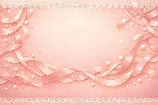 Rosa, Fitas, Pérolas, Renda, Romântico