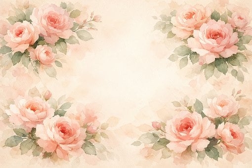Rosas, Aquarela, Floral, Casamento
