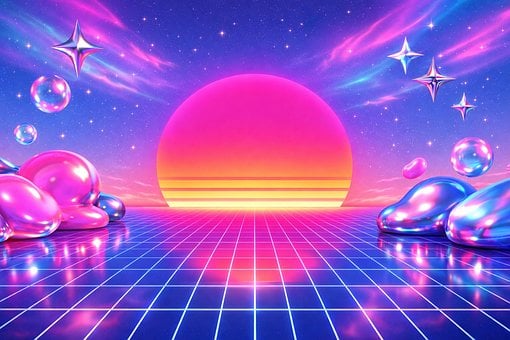 Retro, Anos 80, Vaporwave, Luz Neon