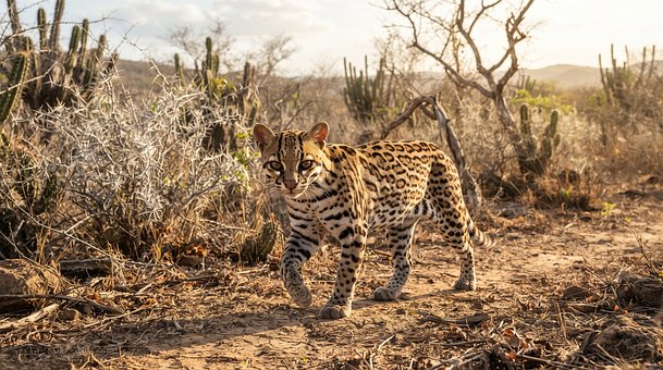 Ocelot, Wüste, Wildtier, Natur, Raubtier