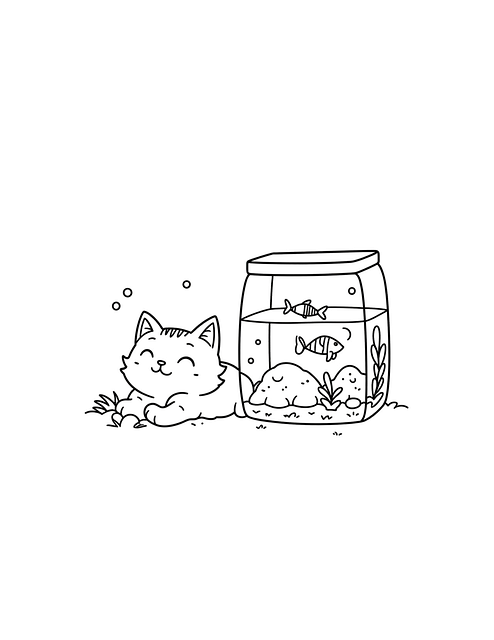 Free Cat Aquarium illustration and picture