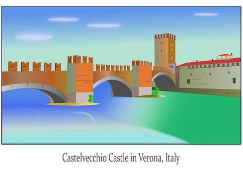 Brücke, Burg, Verona, Architektur, Fluss