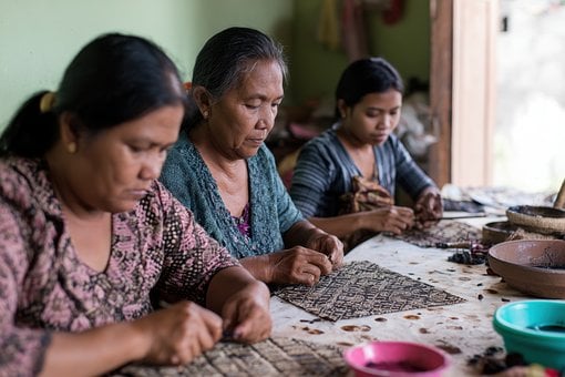 Kvinde, Batik, Håndværk, Traditionel