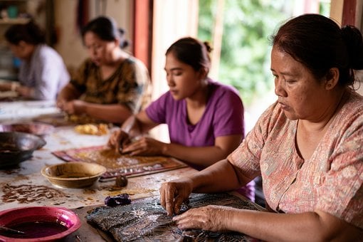 Kvinde, Batik, Håndværk, Traditionel
