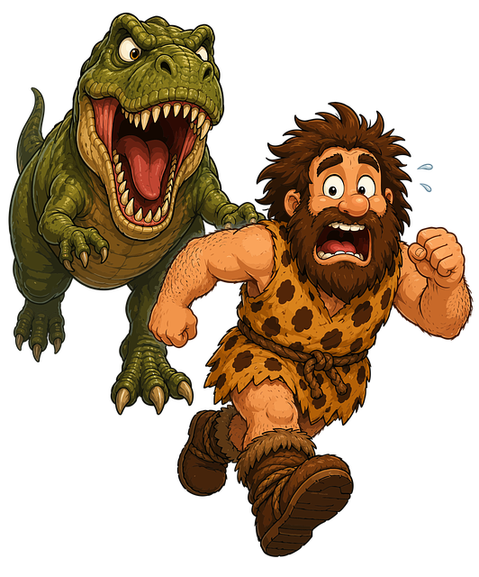 Tegneserie, Hulemand, Dinosaurus