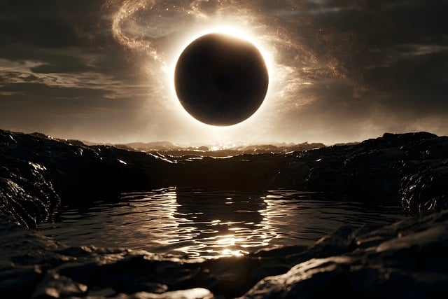 Free eclipse specular wavy illustration