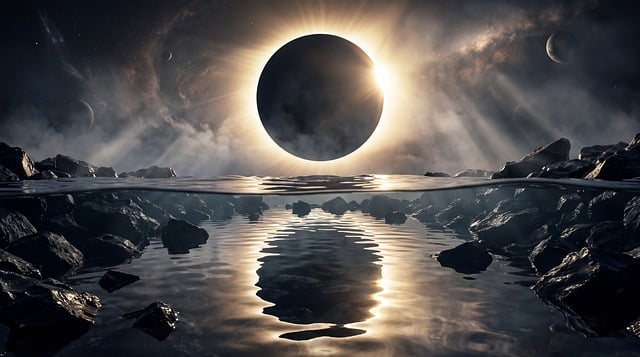 Download free HD stock image of Eclipse Cosmos Free eclipse cosmos reflection illustration
