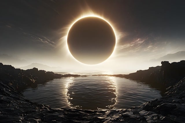 Free eclipse cosmic reflections illustration