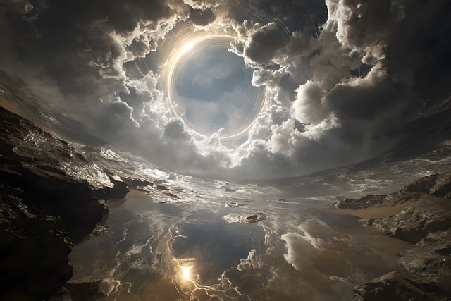 Free eclipse semisubmerged contrapuntal illustration