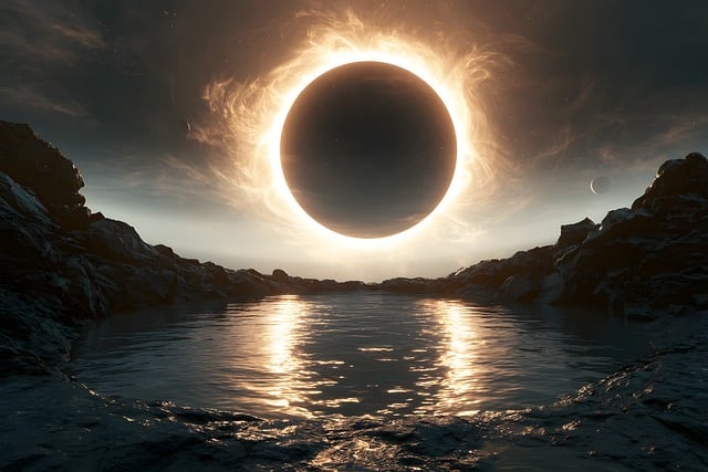 Free eclipse cosmic reflection illustration