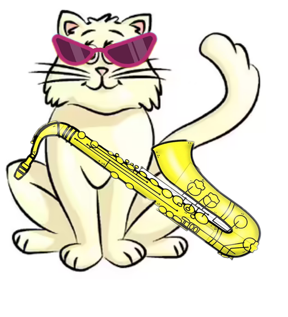 Gato, Saxofón, Gafas De Sol, Jazz
