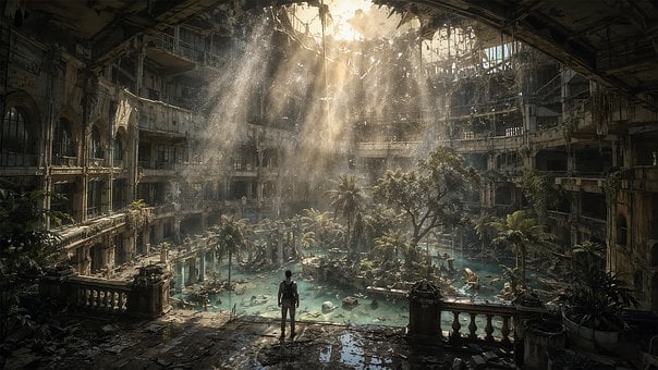Free Abandoned Hotel Post-Apocalyptic illustration and picture