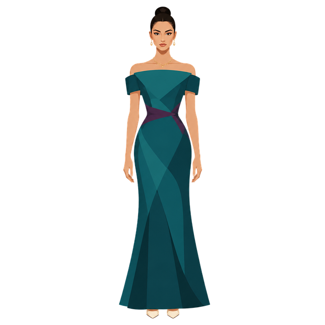 Free woman fashion model evening gown vector