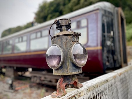 Jernbanelampe, Vintage Tog, Signallampe