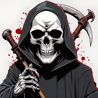 Free Skeleton Scythe illustration and picture