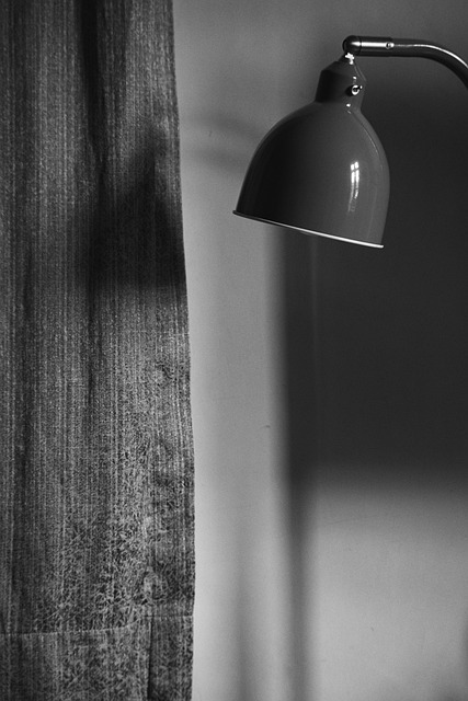 Lampa, Czarno-Biały, Cień, Zasłony