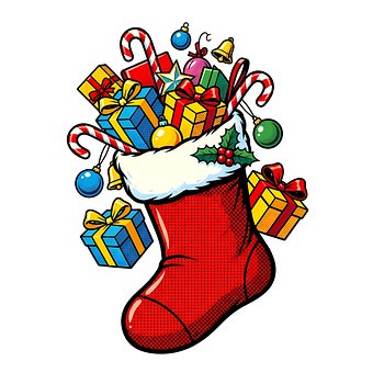 Free Christmas Stocking Gifts illustration and picture