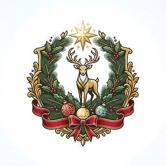 Kranz, Rentier, Weihnachten, Winter