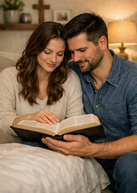 Læsning, Bibel, Par, Hjem, Religion