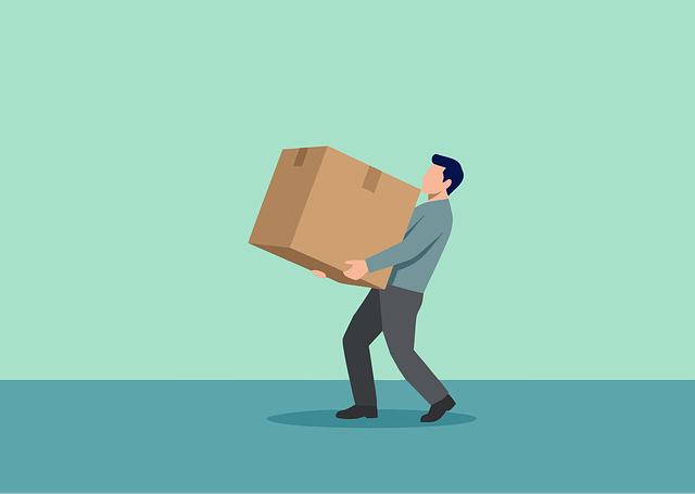 Free delivery box man vector