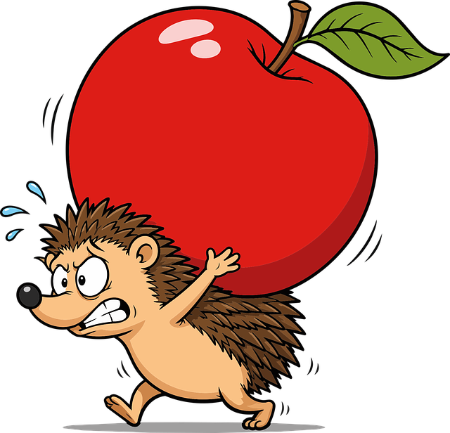 Free hedgehog apple cartoon vector