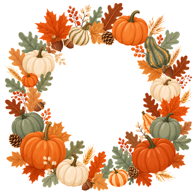 Free autumn wreath pumpkin autumn harvest illustration