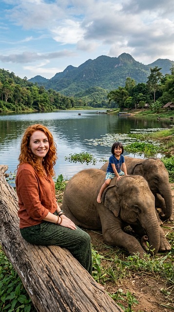 Elefant, Barn, Kvinde, Natur, Sø, Rejse