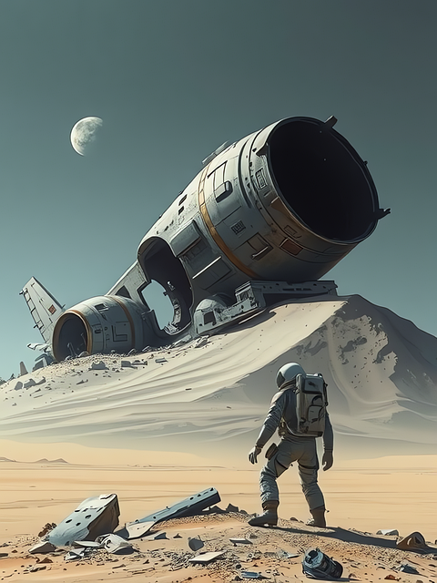 Ørken, Krasj, Rom, Astronaut, Måne, Vrak