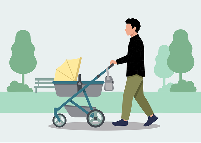 Free father stroller baby vector