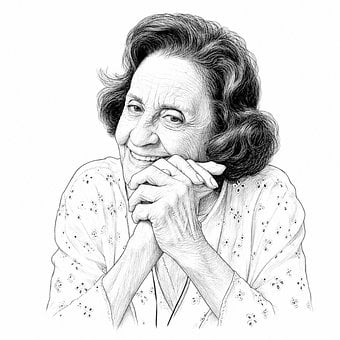 Free Elderly Woman Smile illustration and picture