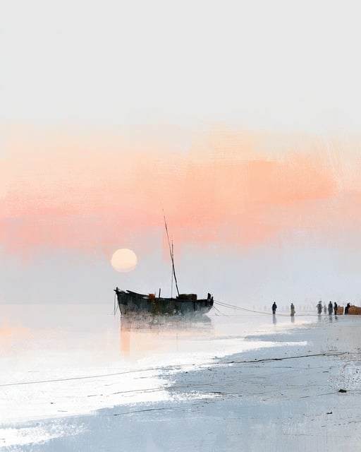 Fisker, Båd, Hav, Solnedgang, Indonesien