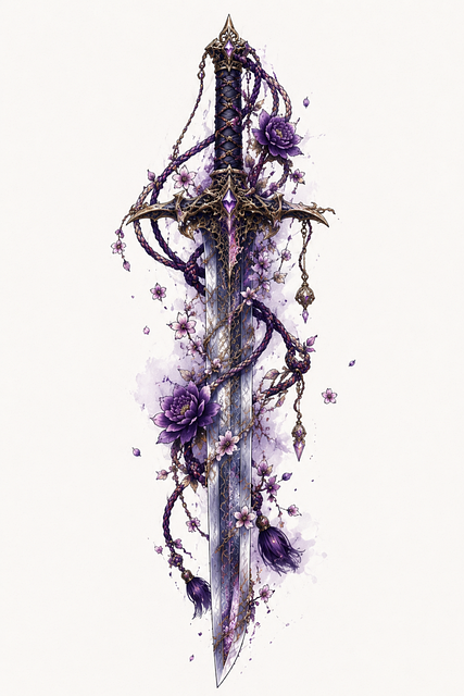 Free Fantasy Sword Decorated Handle illustration and picture