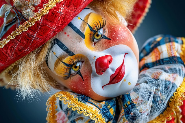 Free clown makeup costume illustration
