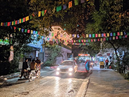Free Night Market Street Lights photo and picture