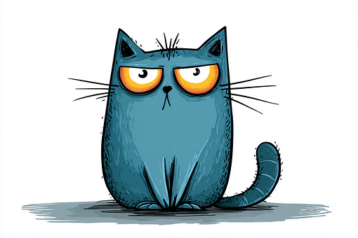 Free Funny Cat Cartoon illustration and picture