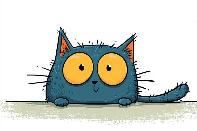 Free funny cat cat cartoon illustration