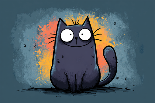 Free Funny Cat Cartoon illustration and picture
