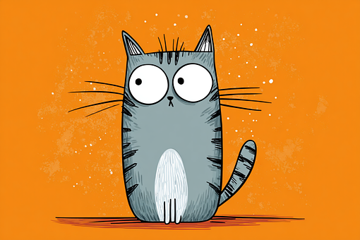 Free Funny Cat Cartoon illustration and picture