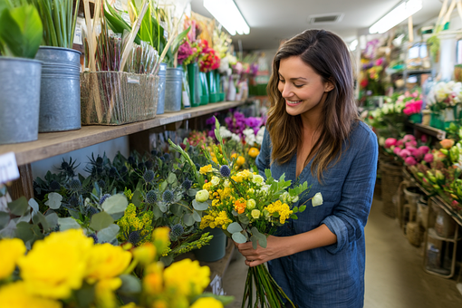Free Woman Flowers illustration and picture