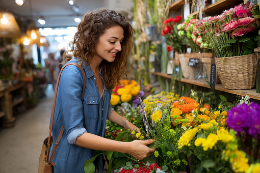 Free Flower Shop Woman illustration and picture