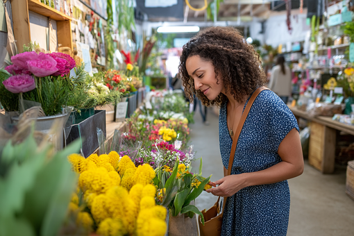 Free Woman Flower Shop illustration and picture