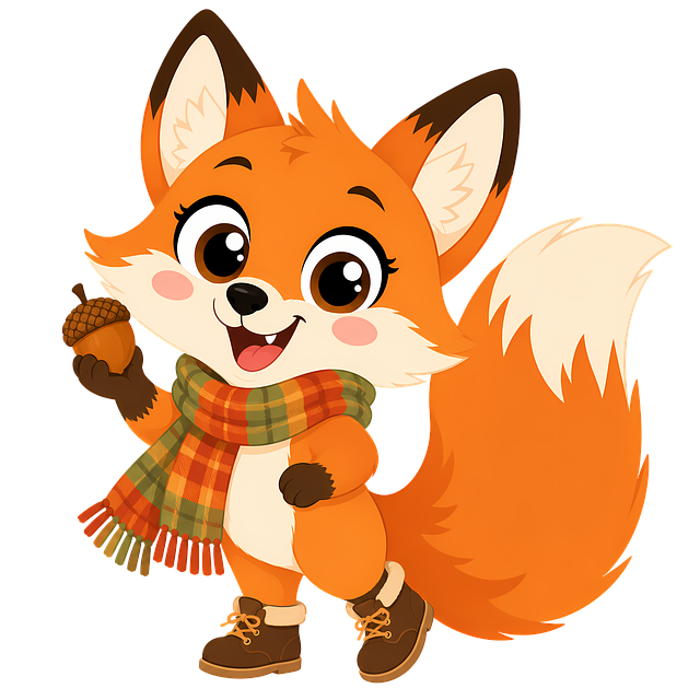 Free autumn fox cute fox woodland fox illustration