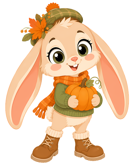 Herbst, Hase, Kürbis, Herbstblätter