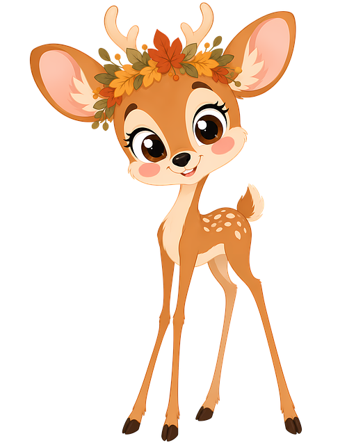 Free autumn fawn cute deer woodland animal illustration