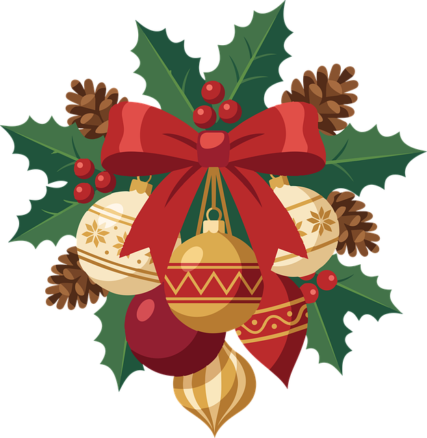 Free christmas wreath ornament vector