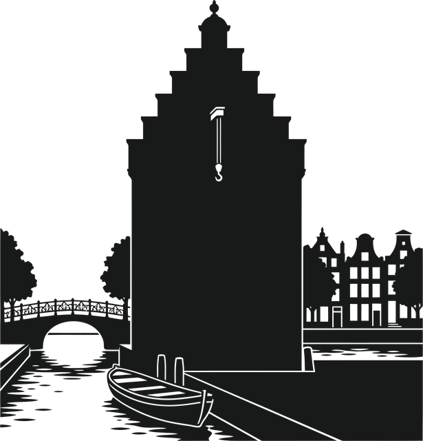 Free amsterdam canal cityscape vector
