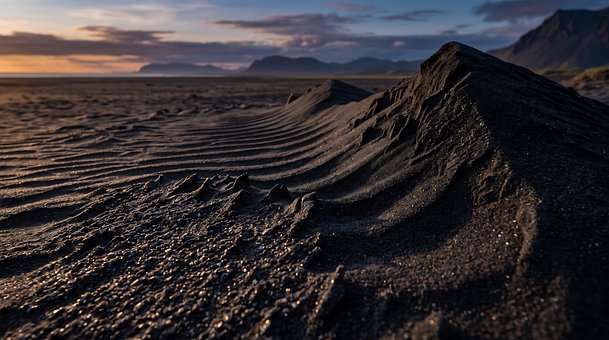 Black Sand, Strand, Sonnenuntergang