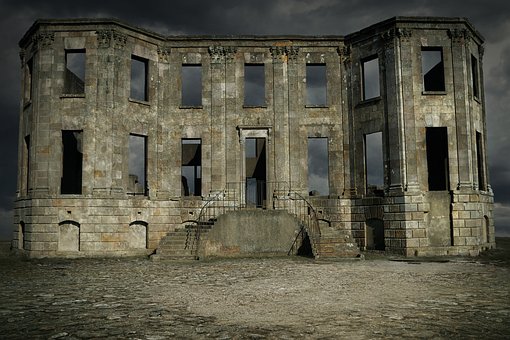 Slott, Mørk, Ruin, Gammel, Skummel
